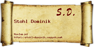 Stohl Dominik névjegykártya